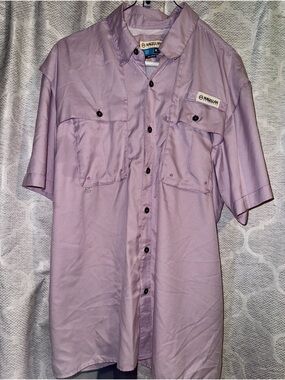Magellan Outdoors Light Purple Short-Sleeve Button-Down Fishing Shirt